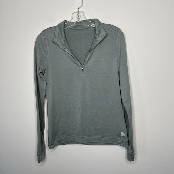 Vuori Sweater Womens Medium Green Pullover 1/4 Zip Athletic Running Long Sleeve - Picture 1 of 10